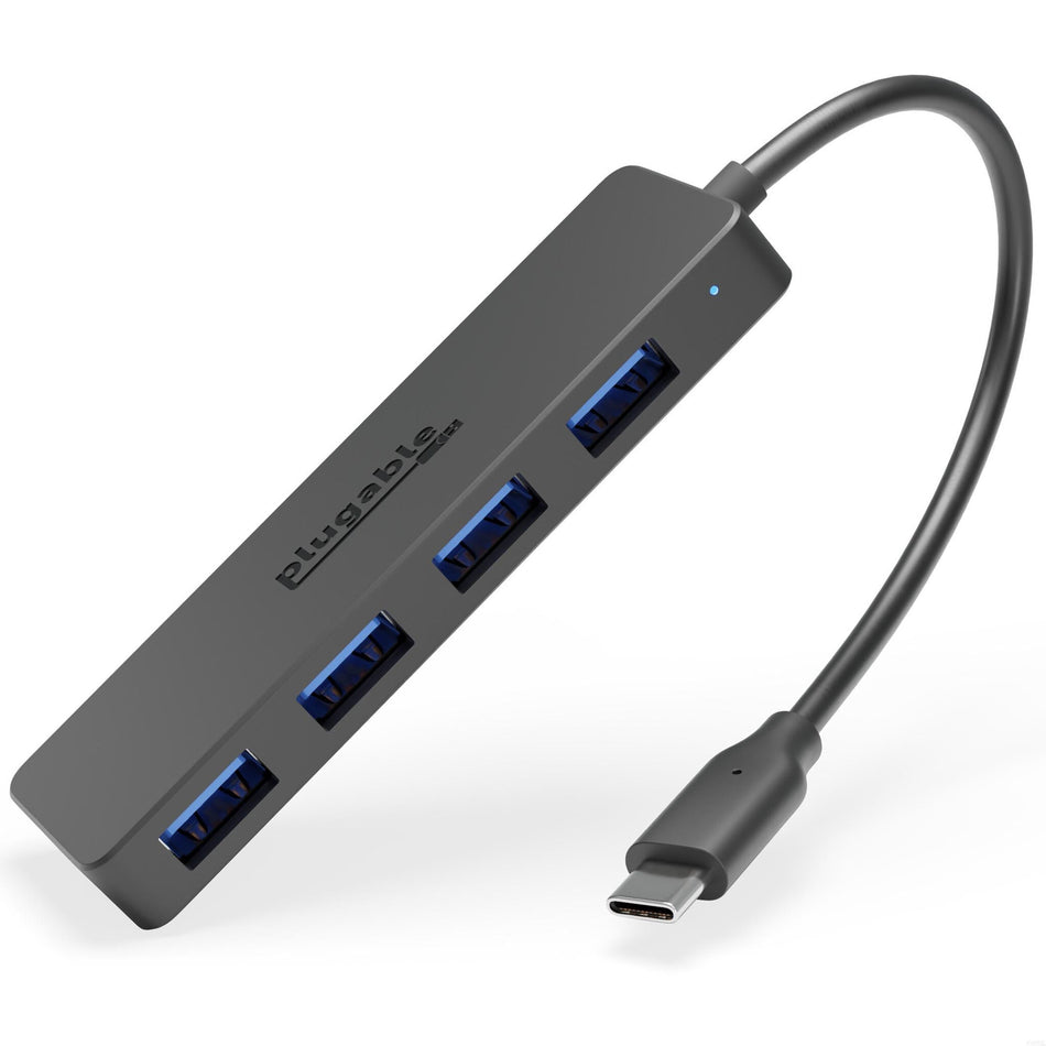 Plugable Technologies USB C to USB Adapter Hub, 4 Port USB 3.0 Hub, USB Splitter for Laptop, Compatible with Windows, MacBook Pro/Air, iPad Pro, Surface Pro, Chromebook, Linux, Android, Charging Not Supported