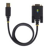 StarTech.com 3ft (1m) USB to Null Modem Serial Adapter Cable, Interchangeable DB9 Screws/Nuts, COM Retention, USB-A to RS232, FTDI, Level-4 ESD Protection, Windows/macOS/ChromeOS/Linux - Rugged TPE Construction