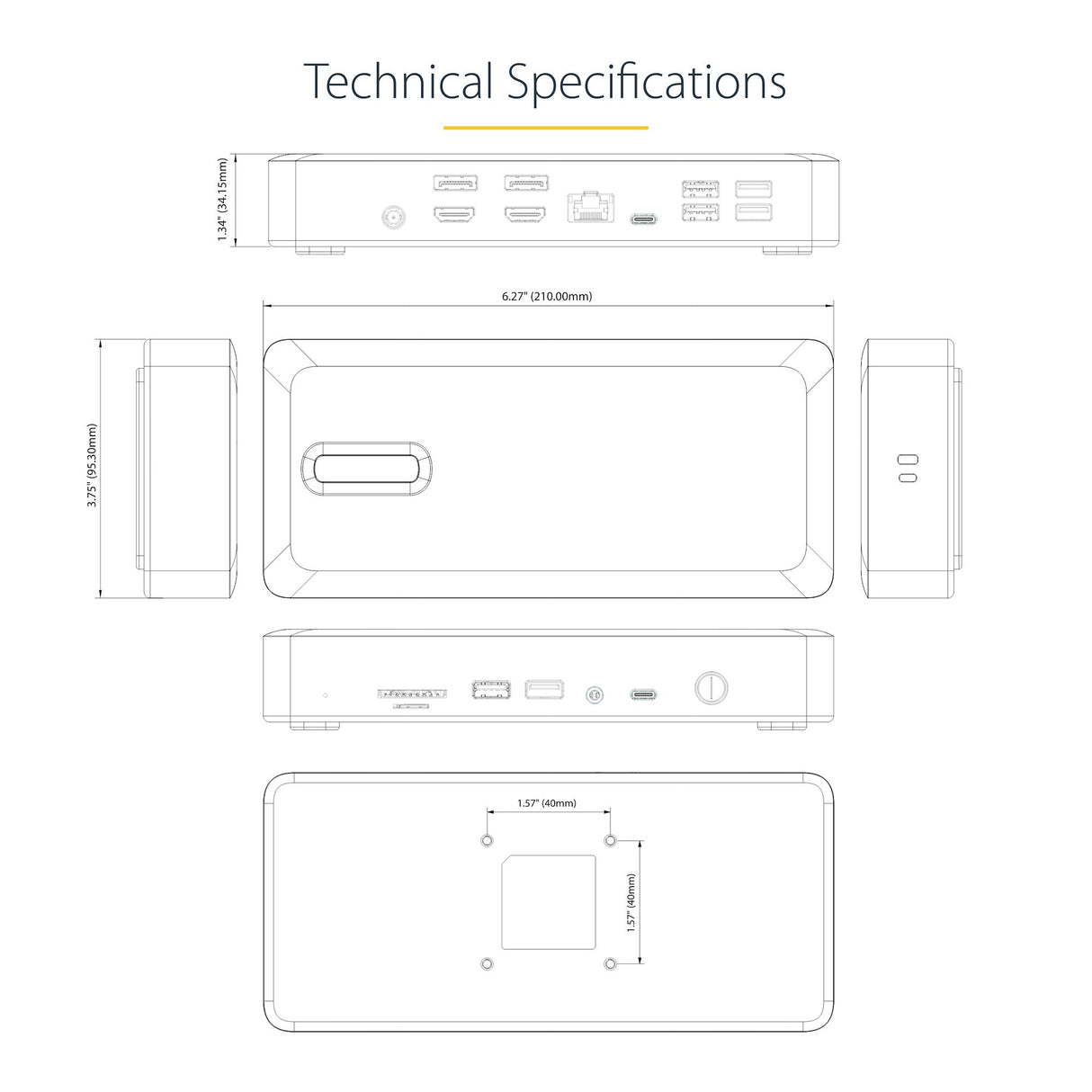 StarTech.com Thunderbolt 4 Multi-Display Docking Station, Quad/Triple/Dual Monitor Dock - 2x HDMI/2x DisplayPort, 7x USB Hub, 2.5Gb Ethernet, 98W Power Delivery