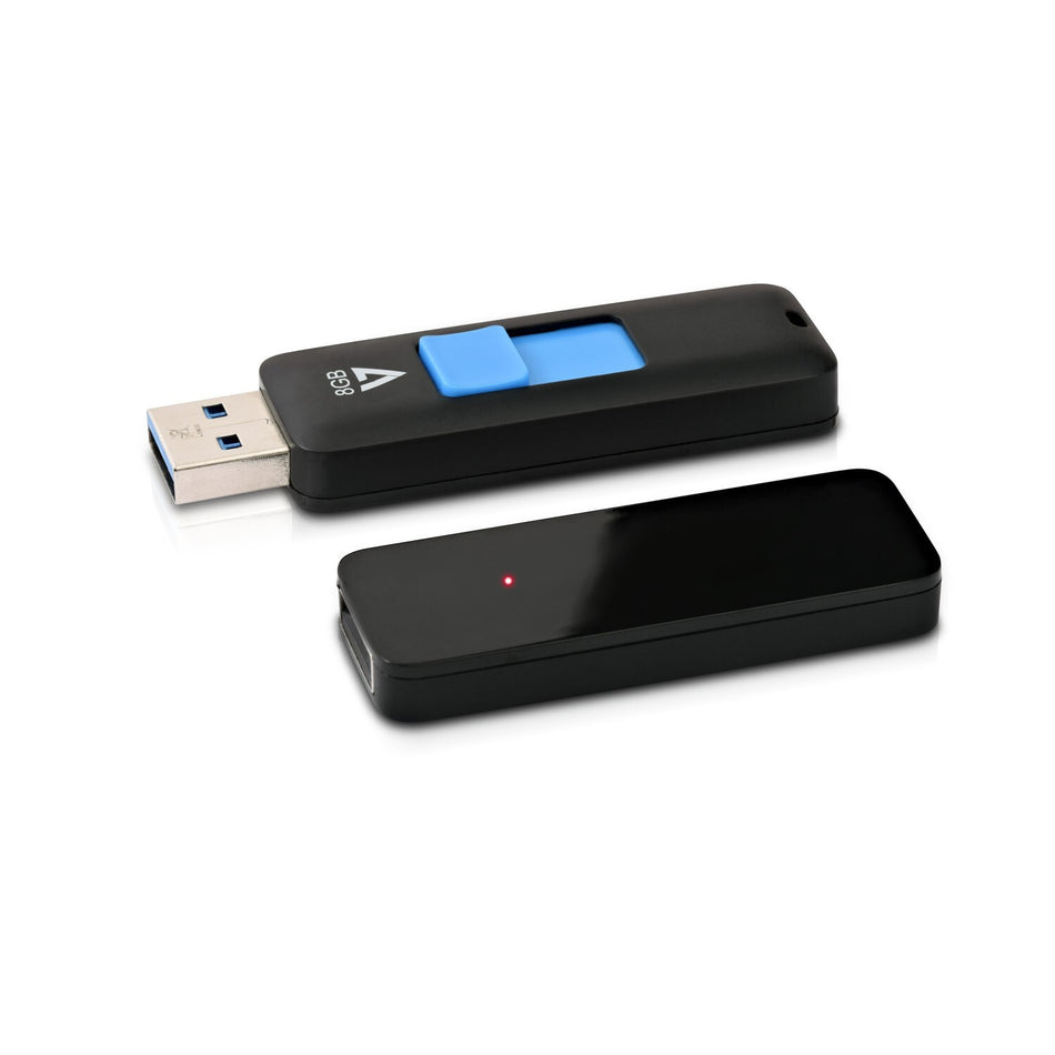 V7 VF38GAR-3E USB flash drive 8 GB USB Type-A 3.2 Gen 1 (3.1 Gen 1) Black, Blue