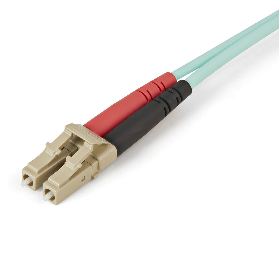 StarTech.com 1m (3ft) LC/UPC to LC/UPC OM4 Multimode Fiber Optic Cable, 50/125µm LOMMF/VCSEL Zipcord Fiber, 100G, Low Insertion Loss - LSZH Fiber Jumper Cord