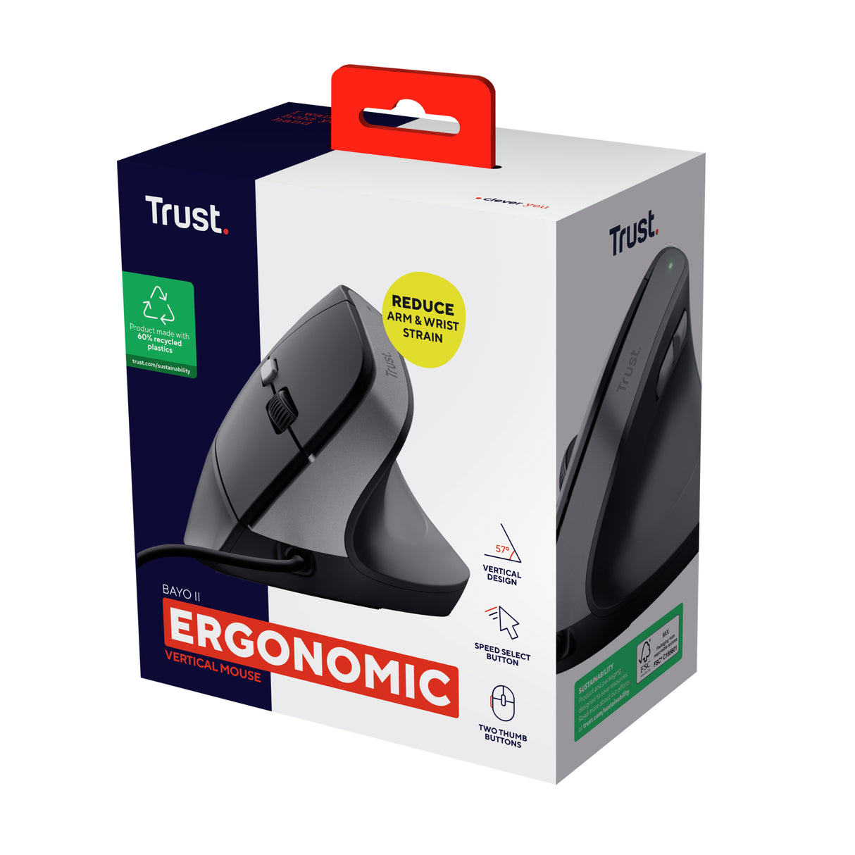 Trust Bayo II mouse Right-hand USB Type-A 2400 DPI