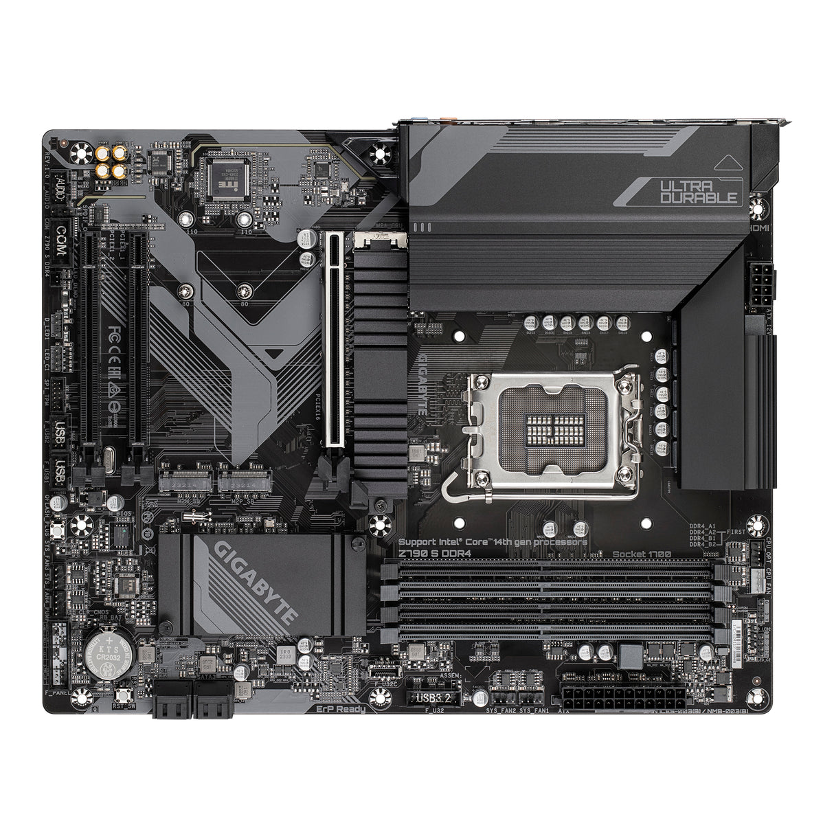 Gigabyte Z790 S DDR4 Motherboard - Supports Intel Core 14th CPUs, 8+1+1 Phases Digital VRM, up to 5333MHz DDR4, 3xPCIe 4.0 M.2, 2.5GbE LAN , USB 3.2 Gen 2