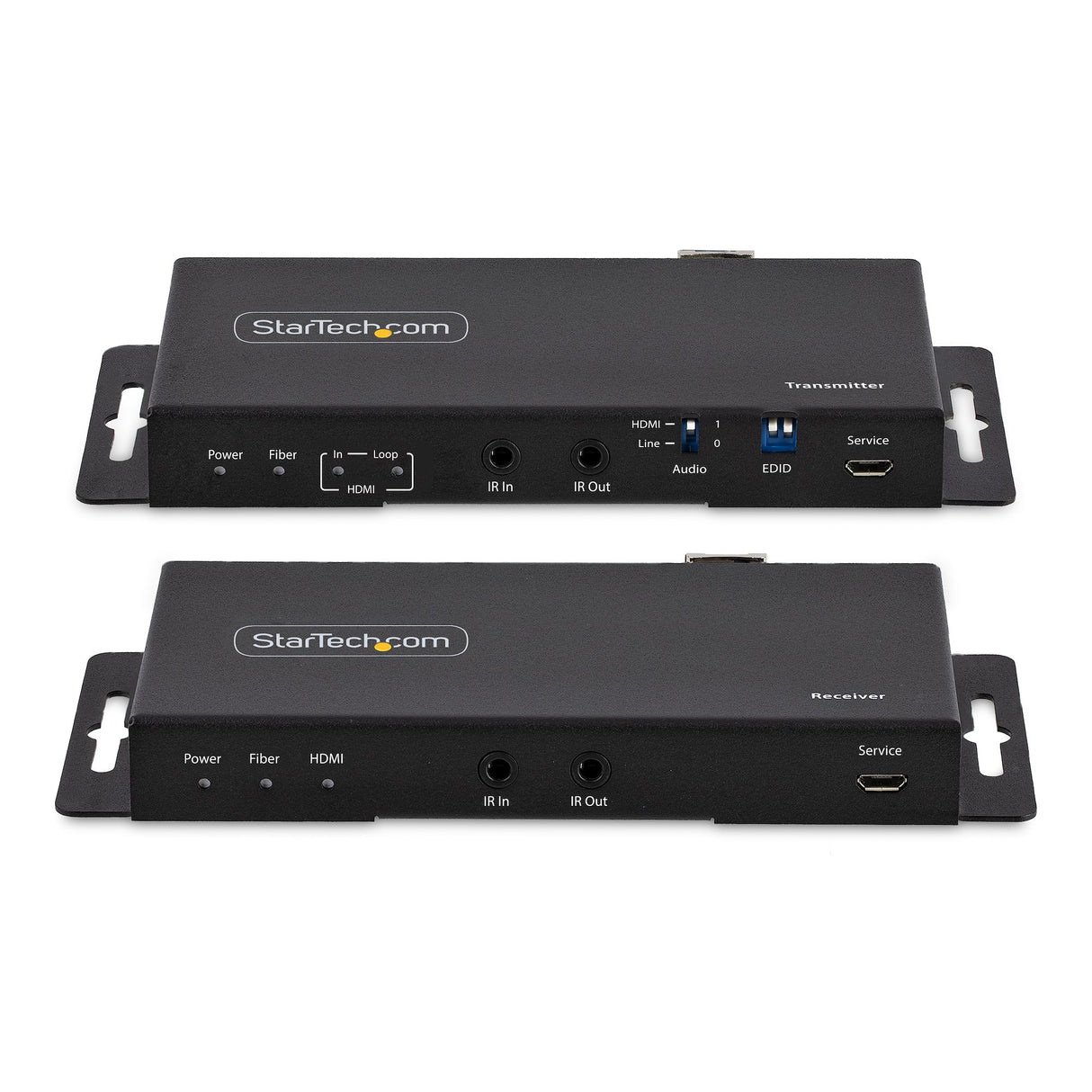 StarTech.com 4K HDMI over Fiber Extender Kit, 4K 60Hz up to 3300ft/1km (Single Mode) or 1000ft/300m (Multimode) LC Fiber Optic, HDR, HDCP, 3.5mm Audio/RS232/IR Extender, Transmitter and Receiver Kit