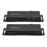 StarTech.com 4K HDMI over Fiber Extender Kit, 4K 60Hz up to 3300ft/1km (Single Mode) or 1000ft/300m (Multimode) LC Fiber Optic, HDR, HDCP, 3.5mm Audio/RS232/IR Extender, Transmitter and Receiver Kit