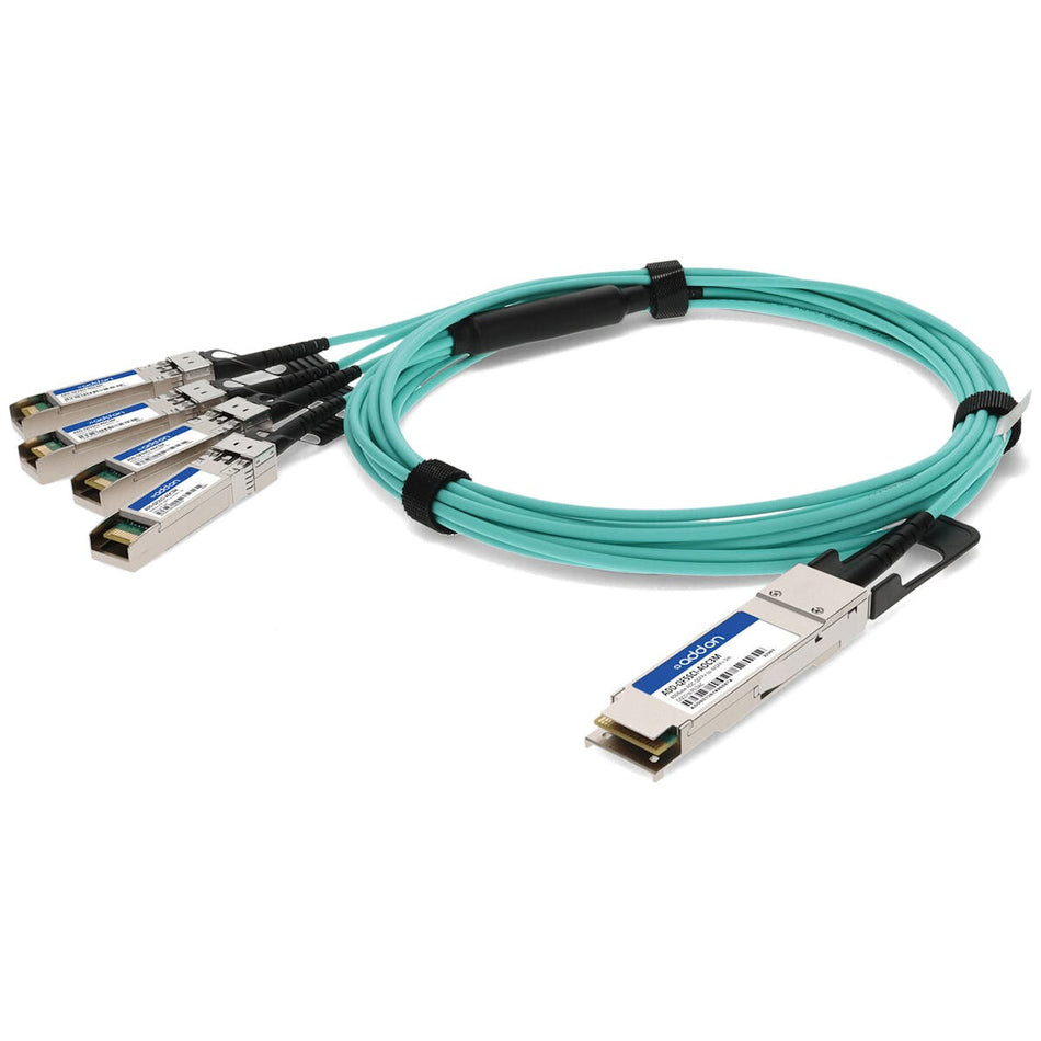 AddOn Networks ADD-QF5SCI-AOC3M InfiniBand/fibre optic cable 3 m QSFP+ 4xSFP+ Aqua colour