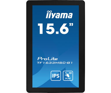 iiyama ProLite TF1633MSC-B1 computer monitor 39.6 cm (15.6") 1920 x 1080 pixels Full HD Touchscreen Black