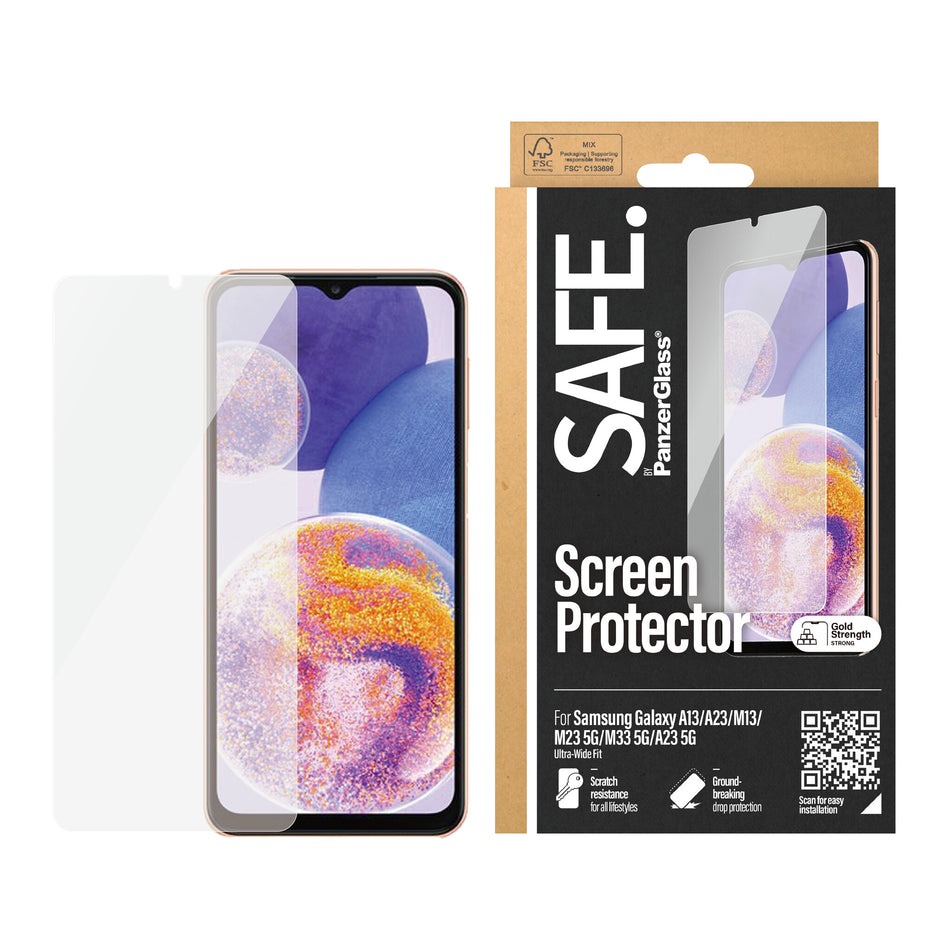 PanzerGlass SAFE. by ® Screen Protector Samsung Galaxy A13 | A23 | M13 | M23 5G | M33 5G | A23 5G