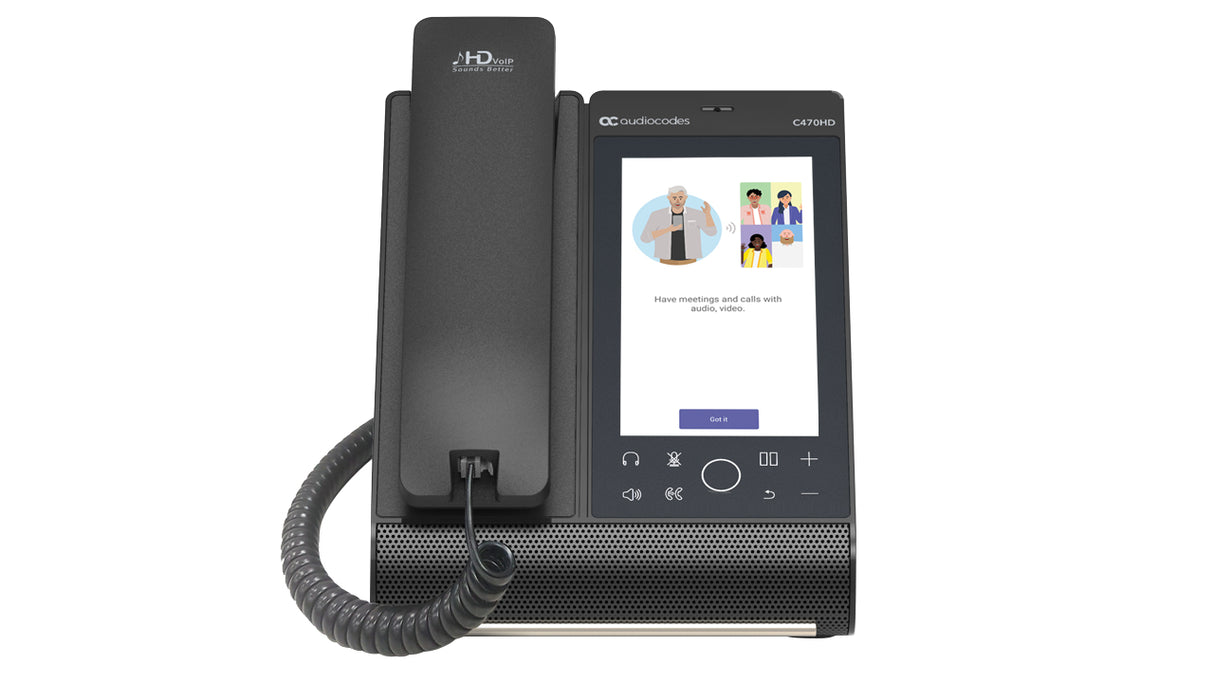 AudioCodes Teams C470HD Total Touch IP-Phone PoE GbE with integrated BT and Dual Band Wi-Fi