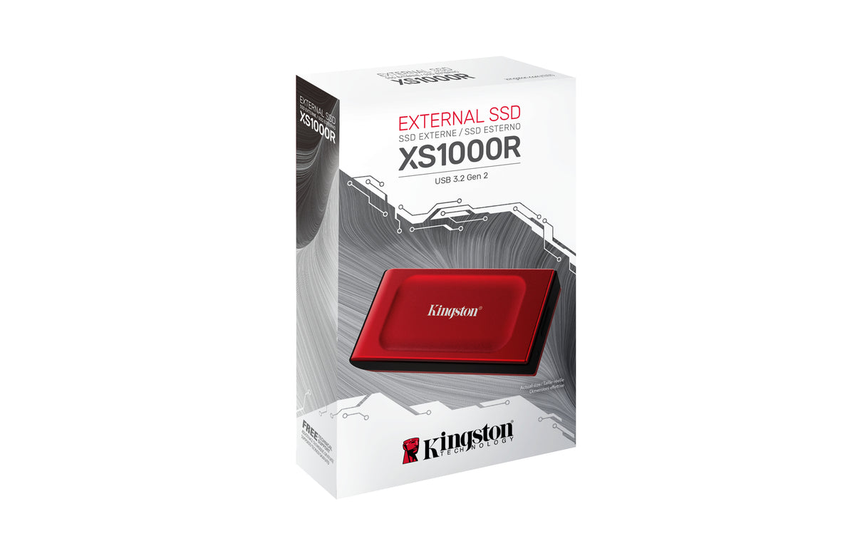 Kingston Technology 2TB XS1000 Red External USB 3.2 Gen 2 Portable Solid State Drive