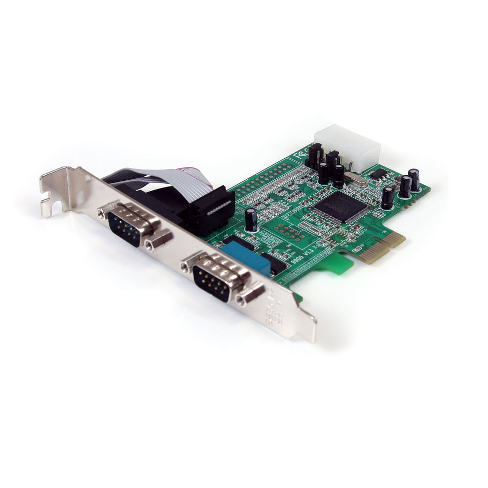 StarTech.com 2-Port PCI Express RS232 Serial Adapter Card, 16550 UART, PCIe to Dual Serial DB9 Host Controller, Windows & Linux, TAA - Replaced by PEX2S953