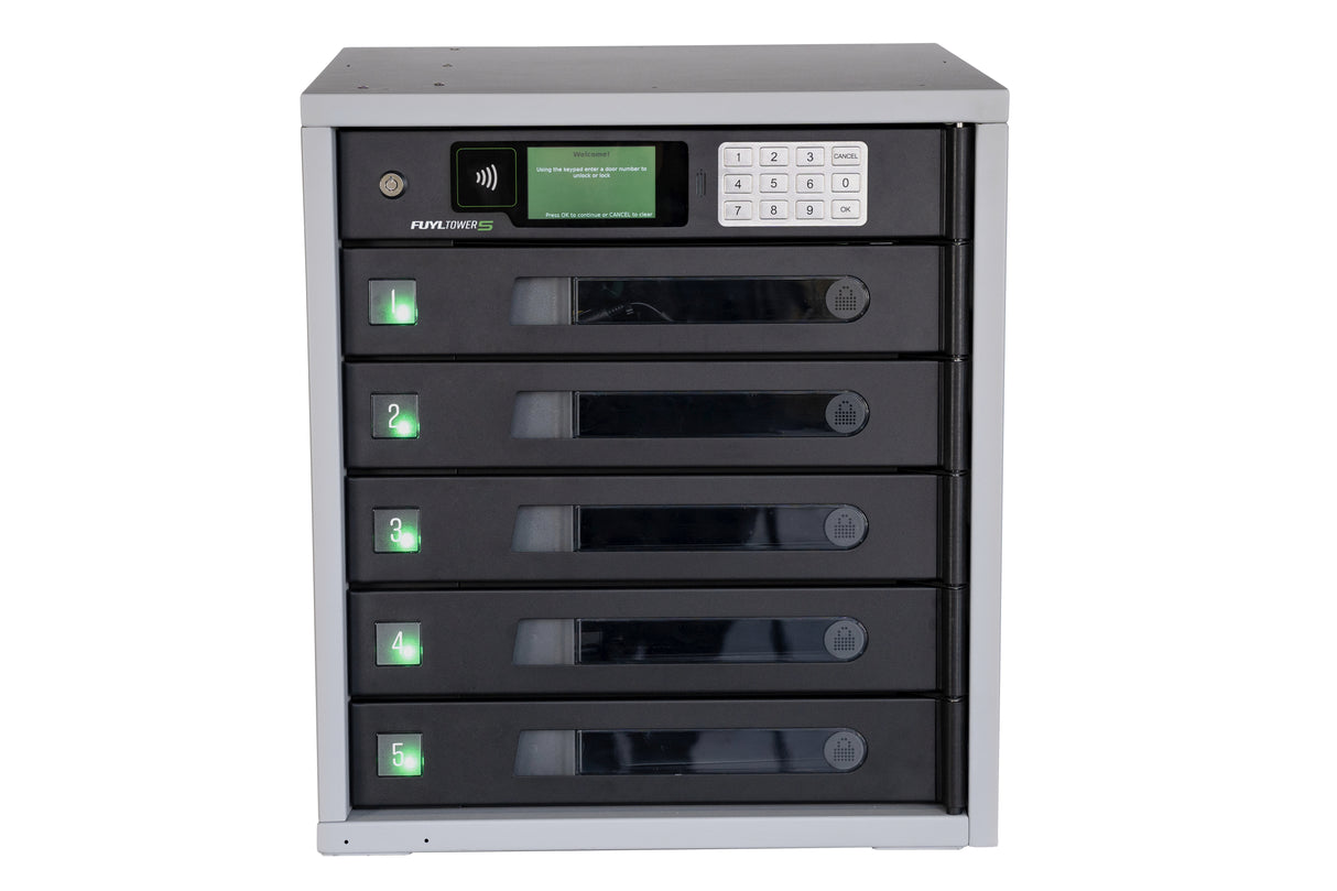 LocknCharge FUYL Tower 5 Portable device management cabinet Black, Grey