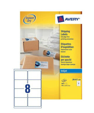 Avery J8165-100 addressing label Self-adhesive label White