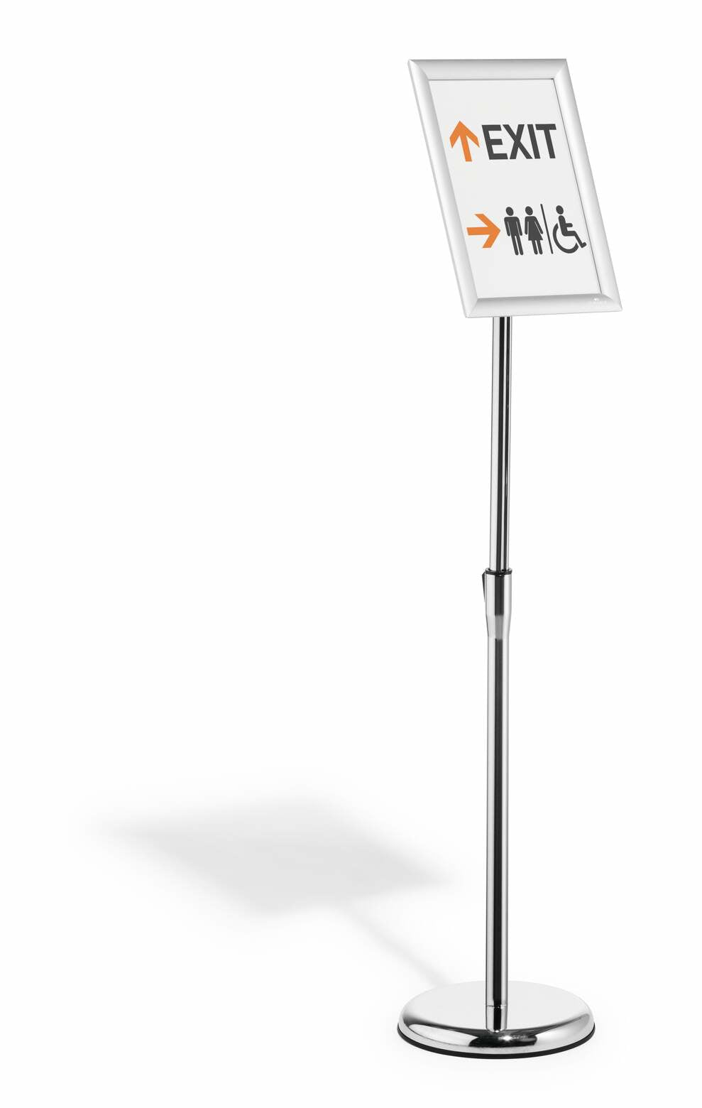 Durable 479823 sign holder/information stand A4 Aluminium, Plastic, Steel Silver