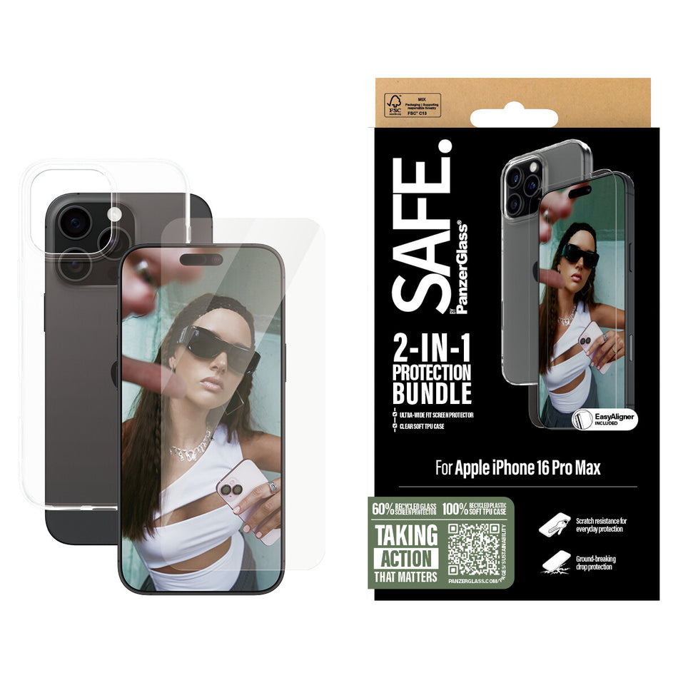 PanzerGlass SAFE. by ® 2-in-1 Protection Bundle iPhone 16 Pro Max