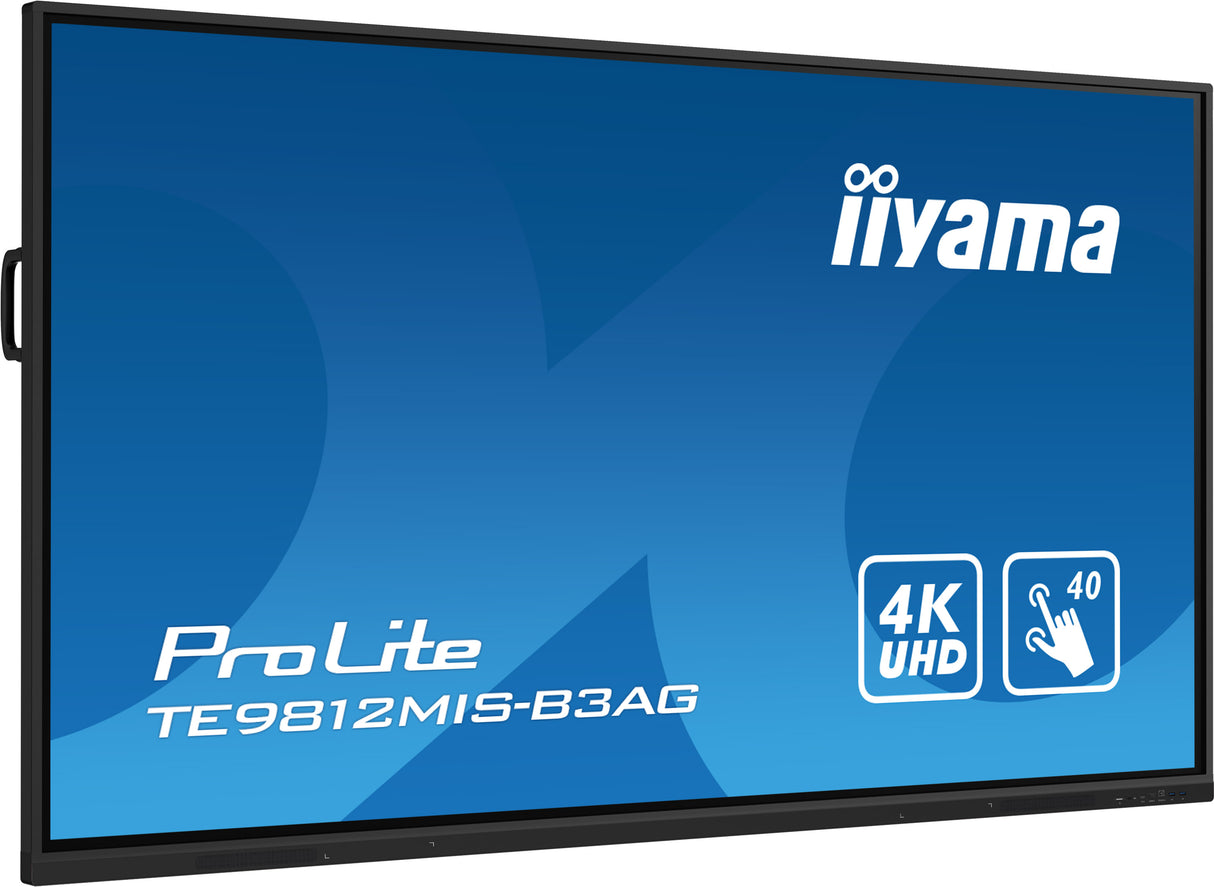 iiyama TE9812MIS-B3AG Signage Display Kiosk design 2.49 m (98") LCD Wi-Fi 400 cd/m² 4K Ultra HD Black Touchscreen Built-in processor Android 11 24/7