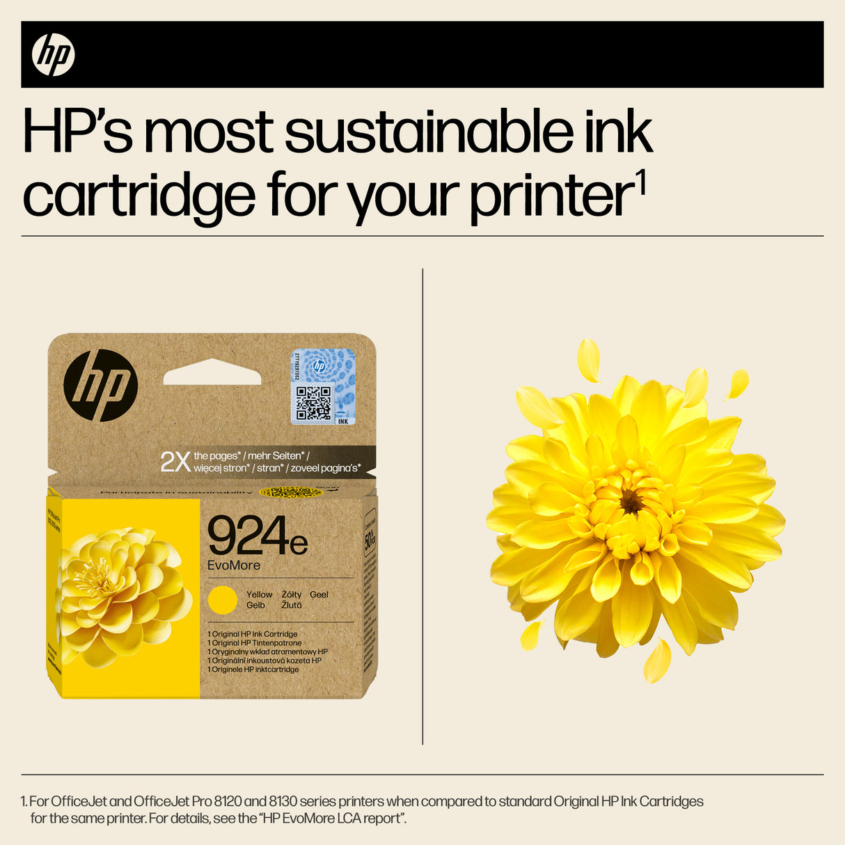 HP 4K0U9NE/924E Ink cartridge yellow EvoMore, 800 pages ISO/IEC 19752 for HP OJ Pro 8120/e