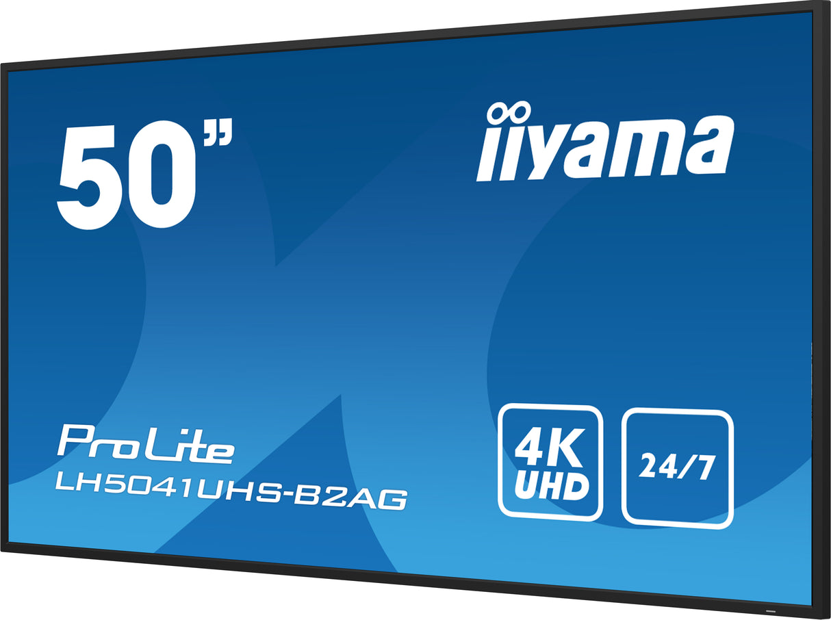 iiyama LH5041UHS-B2AG Signage Display Digital signage flat panel 127 cm (50") LCD 500 cd/m² 4K Ultra HD Black 24/7