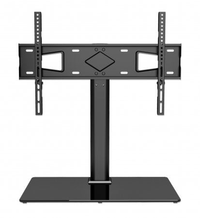 Manhattan TV & Monitor Mount, Desk, 1 screen, Screen Sizes: 32-65", Black, Stand Assembly, VESA 100X100 to 600 X 400mm, Max 45kg, Tempered Glass Base, Lifetime Warranty