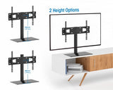 Manhattan TV & Monitor Mount, Desk, 1 screen, Screen Sizes: 32-65", Black, Stand Assembly, VESA 100X100 to 600 X 400mm, Max 45kg, Tempered Glass Base, Lifetime Warranty