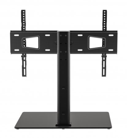 Manhattan TV & Monitor Mount, Desk, 1 screen, Screen Sizes: 32-65", Black, Stand Assembly, VESA 100X100 to 600 X 400mm, Max 45kg, Tempered Glass Base, Lifetime Warranty