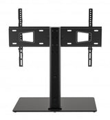 Manhattan TV & Monitor Mount, Desk, 1 screen, Screen Sizes: 32-65", Black, Stand Assembly, VESA 100X100 to 600 X 400mm, Max 45kg, Tempered Glass Base, Lifetime Warranty