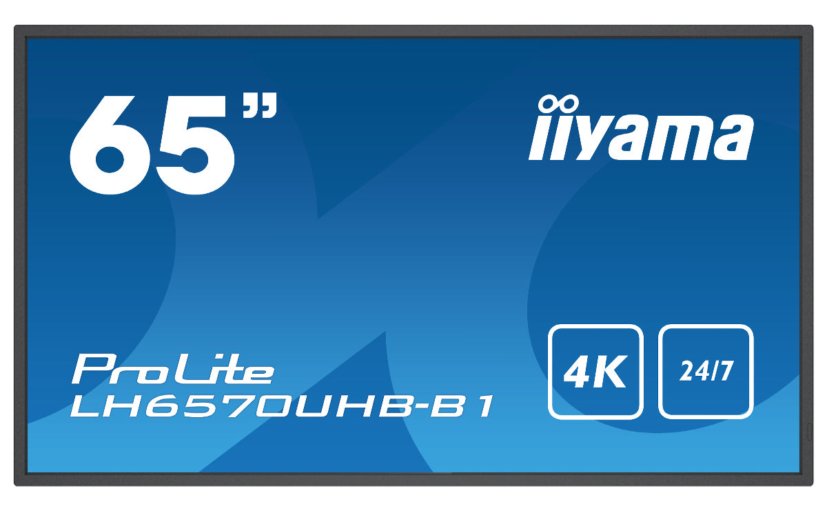 iiyama LH6570UHB-B1 Signage Display Digital signage flat panel 163.8 cm (64.5") VA 700 cd/m² 4K Ultra HD Black Built-in processor Android 9.0 24/7