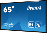 iiyama T6562AS-B1 Signage Display Interactive flat panel 163.8 cm (64.5") IPS 500 cd/m² 4K Ultra HD Black Touchscreen Built-in processor Android 8.0 24/7