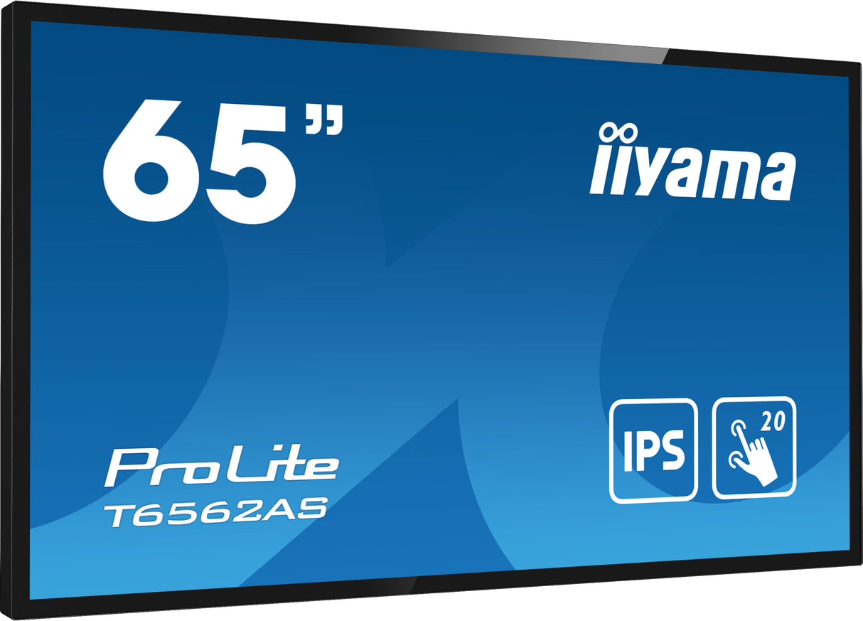 iiyama T6562AS-B1 Signage Display Interactive flat panel 163.8 cm (64.5") IPS 500 cd/m² 4K Ultra HD Black Touchscreen Built-in processor Android 8.0 24/7