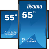 iiyama T5562AS-B1 Signage Display Interactive flat panel 138.7 cm (54.6") VA 500 cd/m² 4K Ultra HD Black Touchscreen Built-in processor Android 8.0 24/7