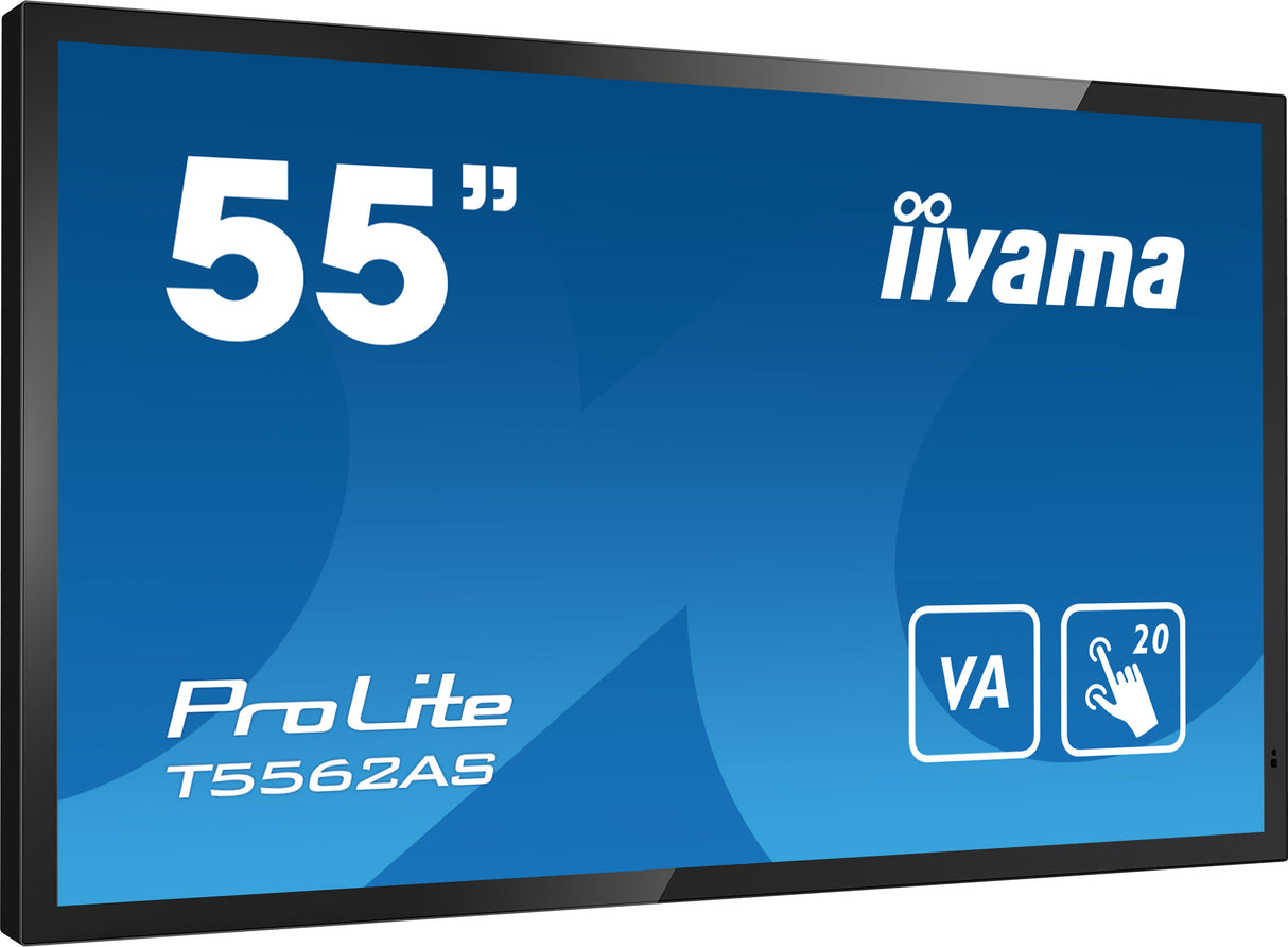 iiyama T5562AS-B1 Signage Display Interactive flat panel 138.7 cm (54.6") VA 500 cd/m² 4K Ultra HD Black Touchscreen Built-in processor Android 8.0 24/7