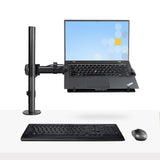 StarTech.com Laptop Desk Mount - Monitor and Laptop Mount - Displays up to 34in (8kg/17.6lb) & Laptops (4.5kg/9.9lb) - Articulating VESA Laptop Tray Arm - Clamp / Grommet Mount