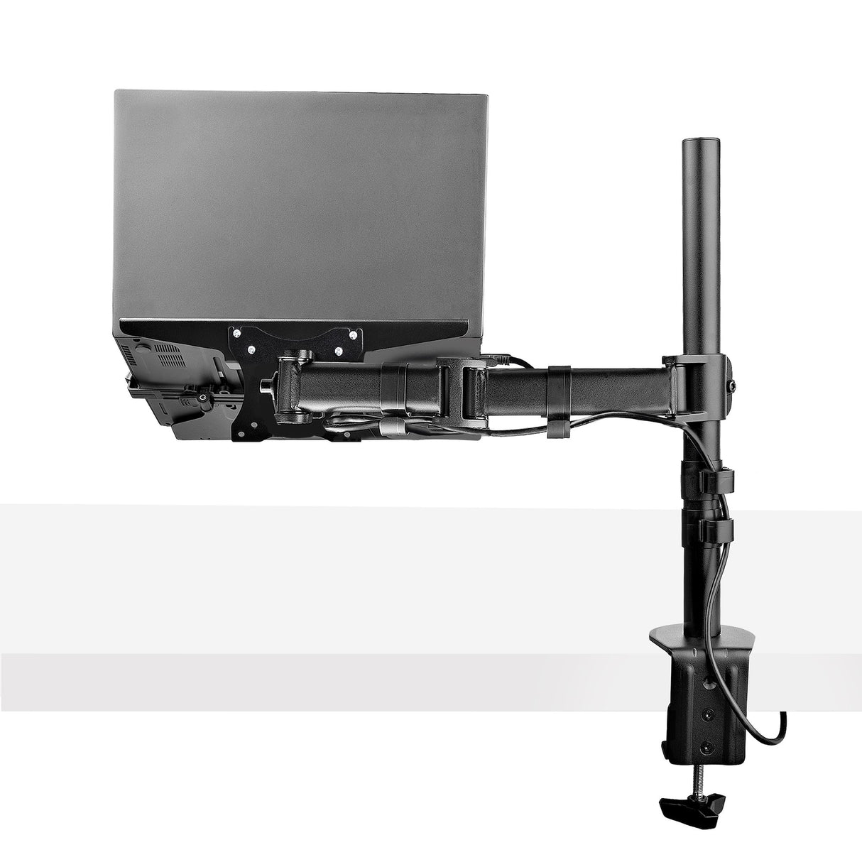 StarTech.com Laptop Desk Mount - Monitor and Laptop Mount - Displays up to 34in (8kg/17.6lb) & Laptops (4.5kg/9.9lb) - Articulating VESA Laptop Tray Arm - Clamp / Grommet Mount