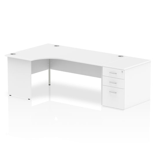 Dynamic Impulse Panel End Crescent Desk Workstation