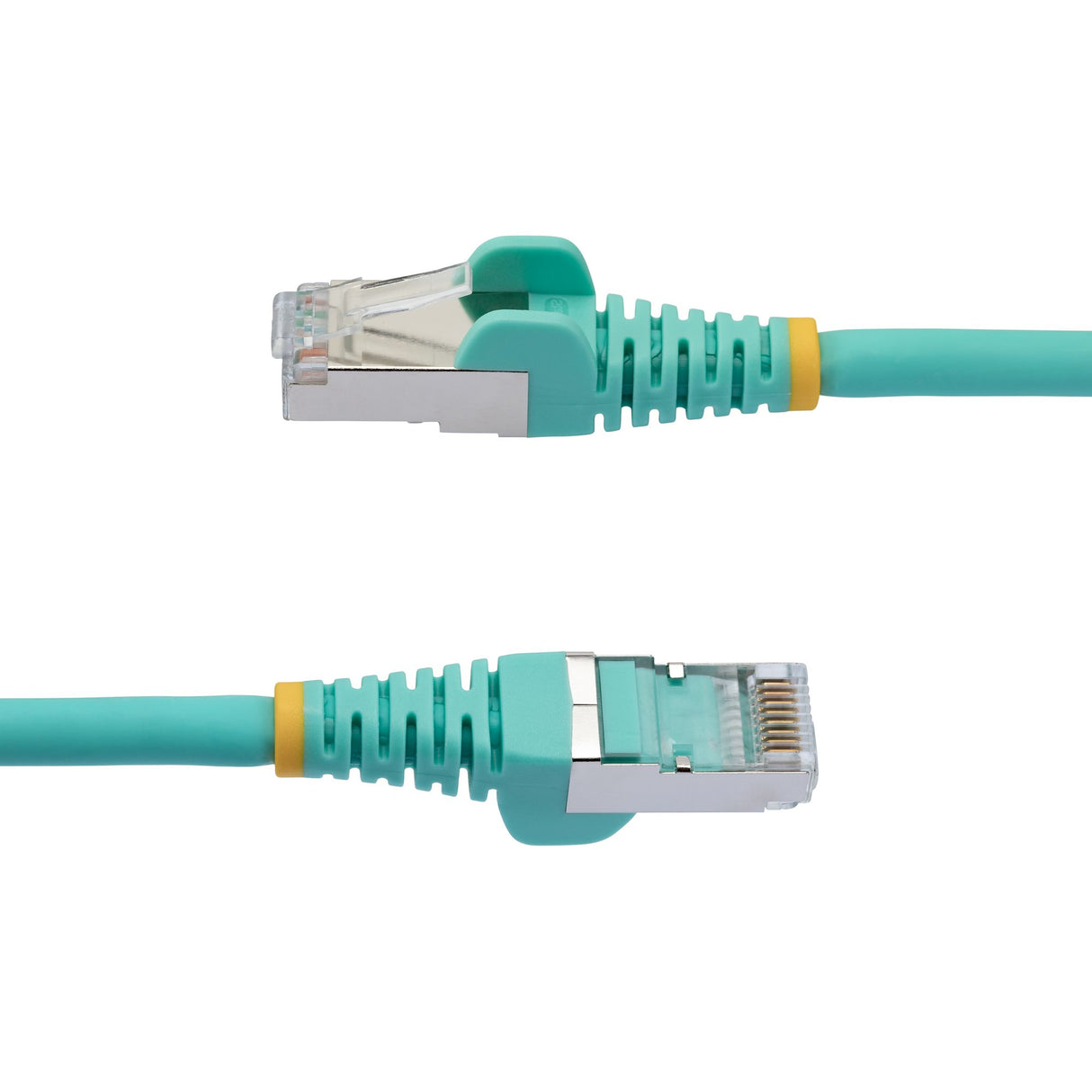 StarTech.com 50cm CAT6a Ethernet Cable - Aqua - Low Smoke Zero Halogen (LSZH) - 10GbE 500MHz 100W PoE++ Snagless RJ-45 w/Strain Reliefs S/FTP Network Patch Cord