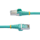 StarTech.com 1.5m CAT6a Ethernet Cable - Aqua - Low Smoke Zero Halogen (LSZH) - 10GbE 500MHz 100W PoE++ Snagless RJ-45 w/Strain Reliefs S/FTP Network Patch Cord