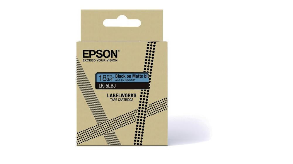 Epson C53S672081/LK-5LBJ DirectLabel-etikettes black on blue matt 18mm x 8m for Epson LabelWorks LW-C 410/610