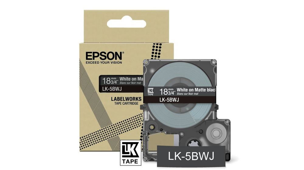 Epson C53S672081/LK-5LBJ DirectLabel-etikettes black on blue matt 18mm x 8m for Epson LabelWorks LW-C 410/610