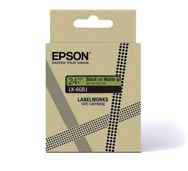 Epson C53S672078/LK-5GBJ DirectLabel-etikettes black on green matt 18mm x 8m for Epson LabelWorks LW-C 410/610