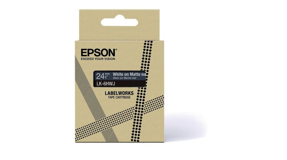 Epson C53S672086/LK-6HWJ DirectLabel-etikettes white on blue Navy 24mm x 8m for Epson LabelWorks LW-C 610