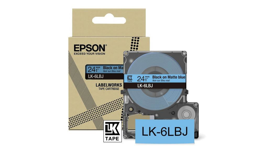 Epson C53S672082/LK-6LBJ DirectLabel-etikettes black on blue 24mm x 8m for Epson LabelWorks LW-C 610