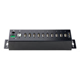 StarTech.com 10-Port Industrial USB 2.0 Hub, Rugged USB Hub w/ESD Level 4 Protection, DIN/Wall/Desk-Mountable USB-A HUB, USB Port Expander w/Lockable Ports, Multiport USB Hub