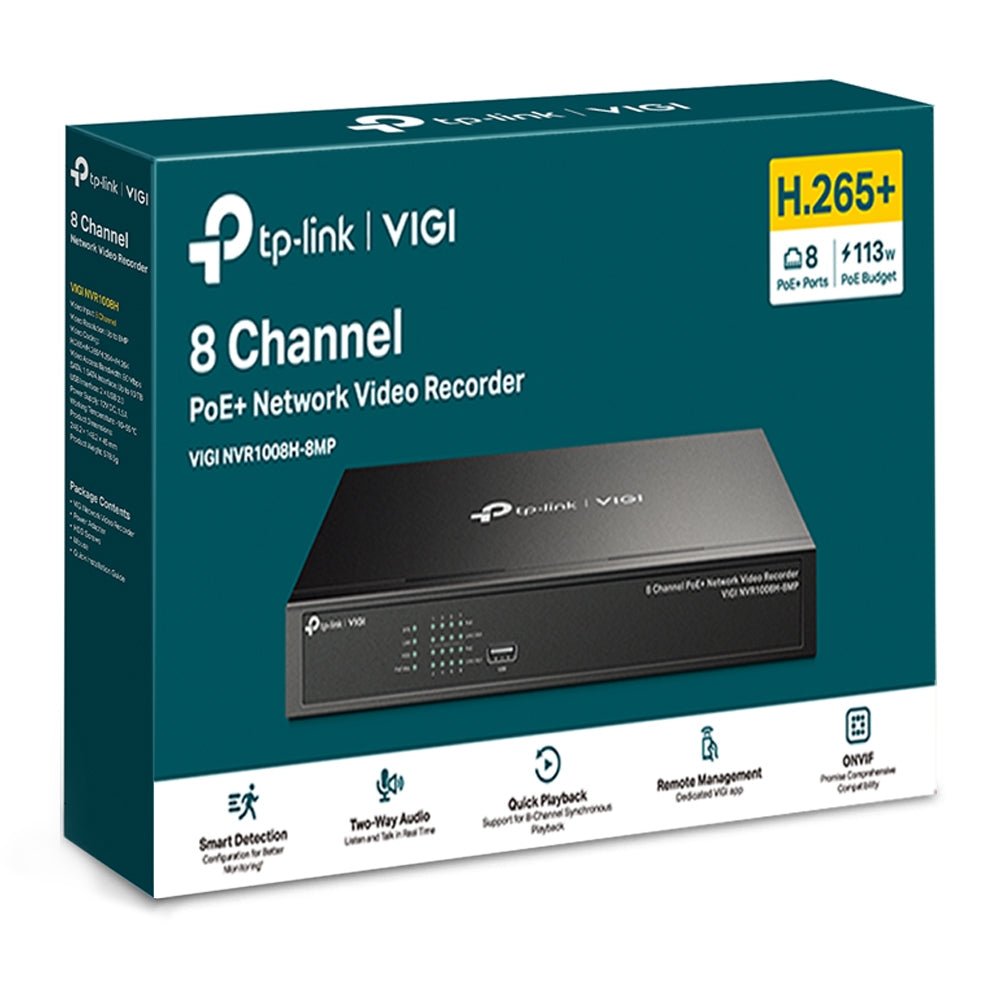 TP-Link VIGI 8 Channel PoE+ Network Video Recorder