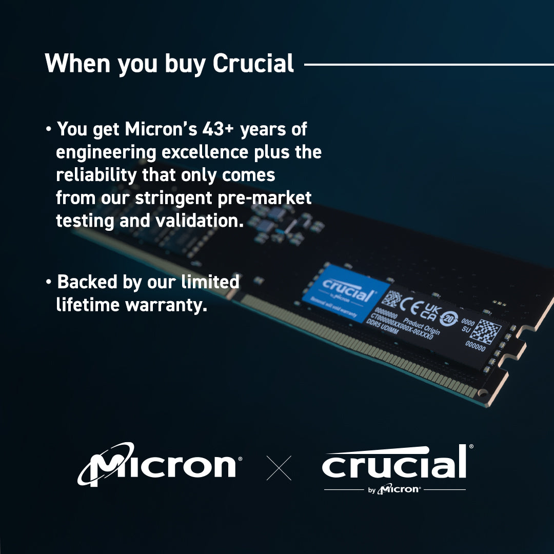 Crucial CT2K16G56C46U5 memory module 32 GB 2 x 16 GB DDR5 5600 MHz ECC