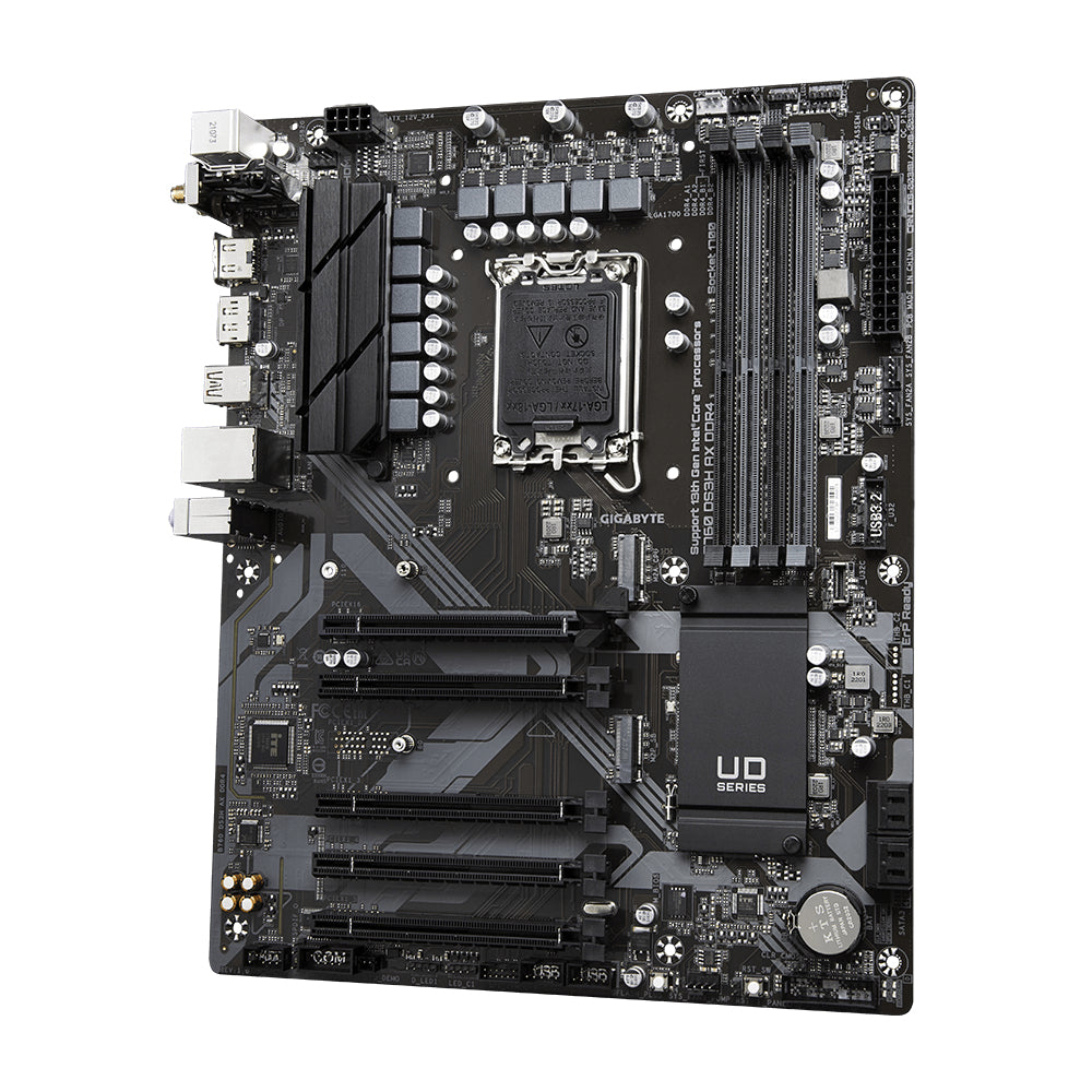 GIGABYTE B760 DS3H AX DDR4 Motherboard - Supports Intel Core 14th CPUs, 8+2+1 Phases Digital VRM, up to 5333MHz DDR4 (OC), 2xPCIe 4.0 M.2, Wi-Fi 6E, GbE LAN, USB 3.2 Gen 2