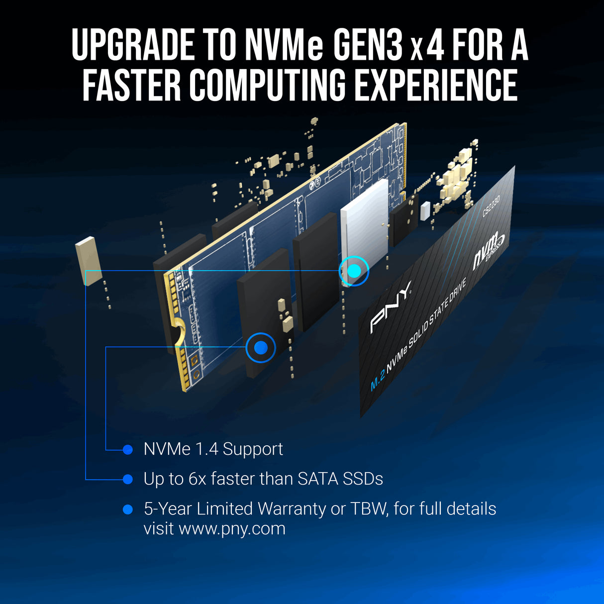 PNY CS2230 M.2 500 GB PCI Express 3.0 3D NAND NVMe