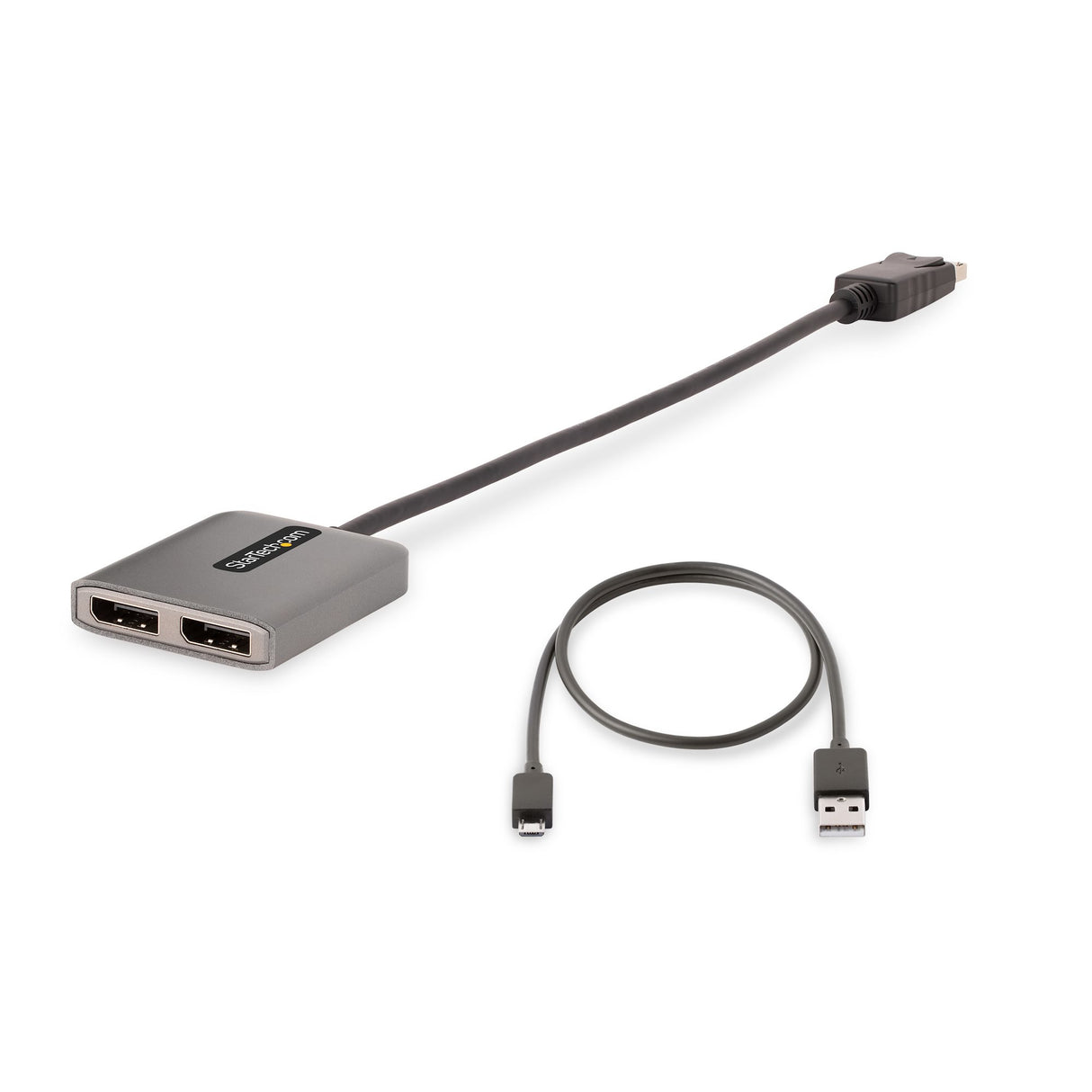 StarTech.com 2-Port DisplayPort MST Hub, Dual 4K 60Hz, DP to 2x DisplayPort Monitor Adapter, DP 1.4 Multi-Monitor Video Adapter, 1ft (30cm) Built-in Cable, USB Powered, Windows Only