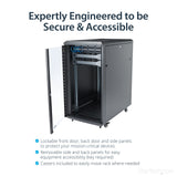 StarTech.com 4-Post 22U Server Rack Cabinet, Lockable 19" Data Rack Cabinet for Computer / AV / IT Equipment, Office / Home Network Rack with Casters & Adjustable Mounting Rails