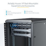 StarTech.com 4-Post 22U Server Rack Cabinet, Lockable 19" Data Rack Cabinet for Computer / AV / IT Equipment, Office / Home Network Rack with Casters & Adjustable Mounting Rails