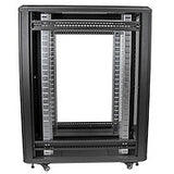 StarTech.com 4-Post 22U Server Rack Cabinet, Lockable 19" Data Rack Cabinet for Computer / AV / IT Equipment, Office / Home Network Rack with Casters & Adjustable Mounting Rails